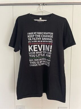 Women’s Large Black Graphic Home Alone 'Kevin!' Movie Quote T‑Shirt